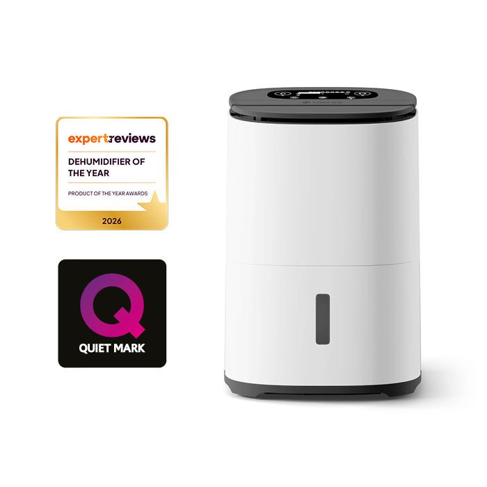 Αφυγραντήρας Meaco Arete Two 12L με βραβείο Expert Reviews Dehumidifier of the Year 2026 και πιστοποίηση Quiet Mark